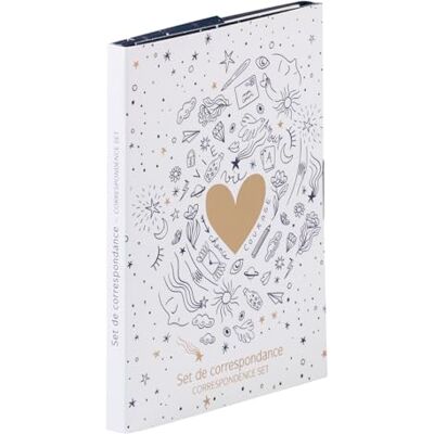 Clairefontaine 116299C Adolie, Set de correspondance 12x16,5 cm contenant 8 cartes simples 11x15,5 cm assorties et 8 enveloppes Pollen C6 blanc naturel Clairefontaine 116299C Adolie, Set de correspondance 12x16,5 cm contenant 8 cartes simples 11x15,5 cm assorties et 8 enveloppes Pollen C6 blanc naturel