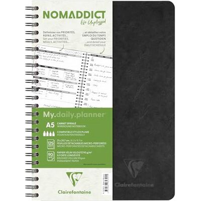Clairefontaine 782391C Age Bag My.Daily Planner heltäckande anteckningsbok 14,8 x 21 cm 250 p. förtryckt svart Clairefontaine 782391C Age Bag My.Daily Planner heltäckande anteckningsbok 14,8 x 21 cm 250 p. förtryckt svart