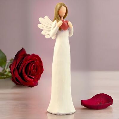 PlentifulHome Ängelfigurer med hjärta, skyddsängelstatyer – ett avgörande val för heminredning, storlek 5 cm L x 6 cm B x 19 cm H PlentifulHome Ängelfigurer med hjärta, skyddsängelstatyer – ett avgörande val för heminredning, storlek 5 cm L x 6 cm B x 19 cm H