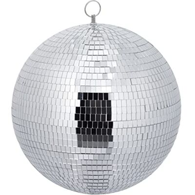 Relaxdays Discokula, Ø 30 cm, dekorativ spegelkula för upphängning, stor festkula med metallögla, discobollfest, silver Relaxdays Discokula, Ø 30 cm, dekorativ spegelkula för upphängning, stor festkula med metallögla, discobollfest, silver