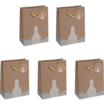 Sigel GT050/5 medelstora presentpåsar av kraftpapper, set om 5, 23 x 17 cm, brun, jul Sigel GT050/5 medelstora presentpåsar av kraftpapper, set om 5, 23 x 17 cm, brun, jul