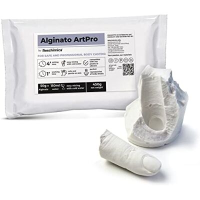 Reschimica Kromatiskt alginat för avtryck med hög precision, perfekt för att göra avgjutningar med mycket hög precision, 3D-modelleringspulver (450 gr) Reschimica Kromatiskt alginat för avtryck med hög precision, perfekt för att göra avgjutningar med mycket hög precision, 3D-modelleringspulver (450 gr)