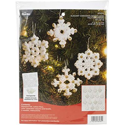 Bucilla 86984E elegant jul-snöflinga filt applikation ornament, 16 delar Bucilla 86984E elegant jul-snöflinga filt applikation ornament, 16 delar