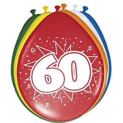 Folat 60 års ballonger 8 st Folat 60 års ballonger 8 st