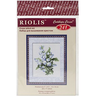 Riolis broderiset, motiv Lily of the Valley (liljor), korsstygn, 13 x 16 cm Riolis broderiset, motiv Lily of the Valley (liljor), korsstygn, 13 x 16 cm