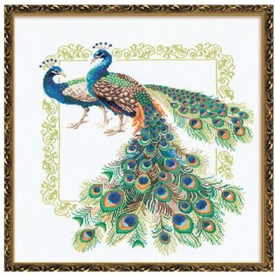 Riolis Korsstygnsset, motiv: The Peacocks, korsstygn Riolis Korsstygnsset, motiv: The Peacocks, korsstygn