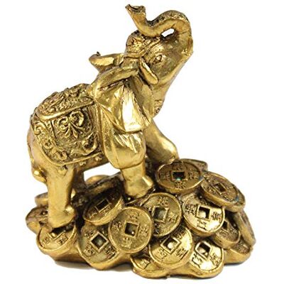 Mose Cafolo Cafolo 3 1/2 tum Feng Shui gyllene elefant på gyllene pengar mynt rikedom tur statyett gåva & heminredning (1 set) Mose Cafolo Cafolo 3 1/2 tum Feng Shui gyllene elefant på gyllene pengar mynt rikedom tur statyett gåva & heminredning (1 set)
