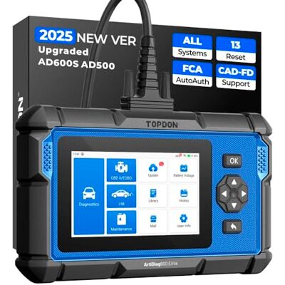 TOPDON ArtiDiag600 Elite OBD2-skanner, 2025 diagnostiskt verktyg för fullsystemsbil, 13 underhållstjänster, FCA AutoAuth, skanningsverktyg för fordon med CAN-FD, 2-års gratis uppdateringar. TOPDON ArtiDiag600 Elite OBD2-skanner, 2025 diagnostiskt verktyg för fullsystemsbil, 13 underhållstjänster, FCA AutoAuth, skanningsverktyg för fordon med CAN-FD, 2-års gratis uppdateringar.