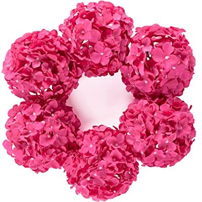 DuHouse 22 cm (8,7 tum) Hortensia blomhuvuden med stjälkar falska hortensior blommor för gör-det-själv bröllop bordsuppsats heminredning, paket med 6 (fuchsia) DuHouse 22 cm (8,7 tum) Hortensia blomhuvuden med stjälkar falska hortensior blommor för gör-det-själv bröllop bordsuppsats heminredning, paket med 6 (fuchsia)