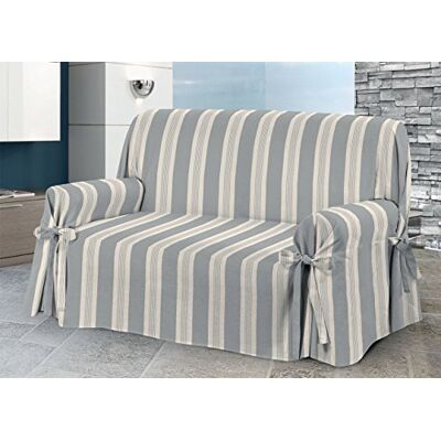 BIANCHERIAWEB Sofföverdrag med rosettband, överdrag för soffskydd, Salvadivano Made in Italy, 3-sits färg Grancasa grå BIANCHERIAWEB Sofföverdrag med rosettband, överdrag för soffskydd, Salvadivano Made in Italy, 3-sits färg Grancasa grå