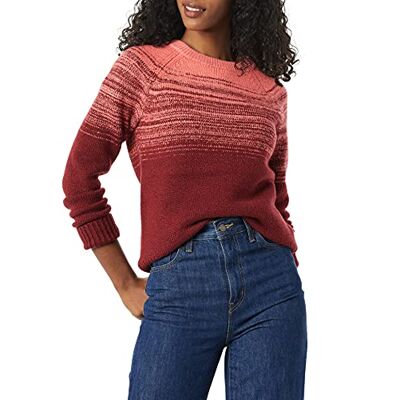 Amazon Essentials damtröja med mjuk touch rund hals, vinröd korallrosa Ombre, Large Amazon Essentials damtröja med mjuk touch rund hals, vinröd korallrosa Ombre, Large
