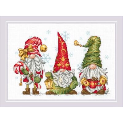 Riolis Jolly Gnomes 2234, korsstygnskit 11 cm x 21 cm, korsstygnskit för nybörjare och avancerade, korsstygnskit för vuxna, räknade sömmar, broderikit jul Riolis Jolly Gnomes 2234, korsstygnskit 11 cm x 21 cm, korsstygnskit för nybörjare och avancerade, korsstygnskit för vuxna, räknade sömmar, broderikit jul