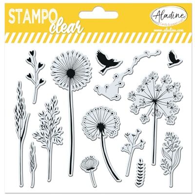 Aladine Stampo Clear Graminated Flowers kreativa genomskinliga stämplar DIY och scrapbooking exakt placering av mönster silikonstämpelbräda Aladine Stampo Clear Graminated Flowers kreativa genomskinliga stämplar DIY och scrapbooking exakt placering av mönster silikonstämpelbräda