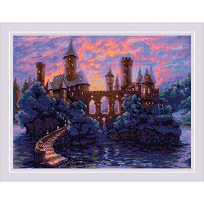 Riolis Korsstygn set mystiskt slott, nummermönster, 40 x 30 cm Riolis Korsstygn set mystiskt slott, nummermönster, 40 x 30 cm