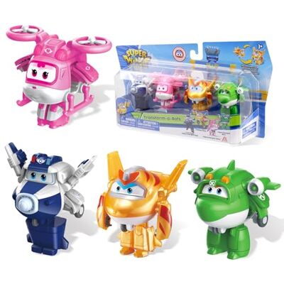 Super Wings Transform-a-Bots 4Pack with S5 paul Dizzy & Golden Boy & Mira Super Wings Transform-a-Bots 4Pack with S5 paul Dizzy & Golden Boy & Mira