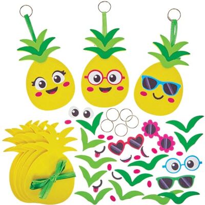 Baker Ross FN168 Nyckelringar med ananas 8-pack, pysselkit med nyckelringar för barn Baker Ross FN168 Nyckelringar med ananas 8-pack, pysselkit med nyckelringar för barn