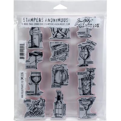 Tim Holtz - Stampers Anon Tim Holtz Stampers Anon Cling RBBR stämpelset mini, multi, en storlek Tim Holtz - Stampers Anon Tim Holtz Stampers Anon Cling RBBR stämpelset mini, multi, en storlek