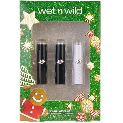 Wet n Wild Joyful Kisses Kit, Presentask med 2 Matte Läppstift och 1 Krämigt Glansigt Läppstift med Långvarig Effekt, Vårdande och Högpigmenterade i Nyanserna Rött, Kanel och Rosa Wet n Wild Joyful Kisses Kit, Presentask med 2 Matte Läppstift och 1 Krämigt Glansigt Läppstift med Långvarig Effekt, Vårdande och Högpigmenterade i Nyanserna Rött, Kanel och Rosa