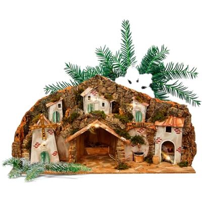 Avilia Napolitansk julkrubba med väderkvarn, fontän och LED-lampor, 42 x 96 x 58 cm Tillverkad på ett konstgjort sätt och med hållbara material, perfekt för heminredning under julfester Avilia Napolitansk julkrubba med väderkvarn, fontän och LED-lampor, 42 x 96 x 58 cm Tillverkad på ett konstgjort sätt och med hållbara material, perfekt för heminredning under julfester