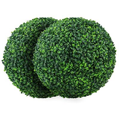Sunnyglade Konstgjord växt i 4 lager, topptrimmade bollar i imiterad buxbom för bakgården, balkongen, trädgården, bröllop och heminredning, 2 st, 40 cm Sunnyglade Konstgjord växt i 4 lager, topptrimmade bollar i imiterad buxbom för bakgården, balkongen, trädgården, bröllop och heminredning, 2 st, 40 cm