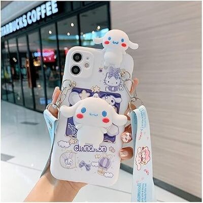 XIAOWEI fodral kompatibelt med iPhone 13 6,1 tum 2021, reptåligt stötdämpande stötskydd, söt kawaii-anime tecknad design för barn, tonåringar, pojkar flickor (3D-kanel) XIAOWEI fodral kompatibelt med iPhone 13 6,1 tum 2021, reptåligt stötdämpande stötskydd, söt kawaii-anime tecknad design för barn, tonåringar, pojkar flickor (3D-kanel)