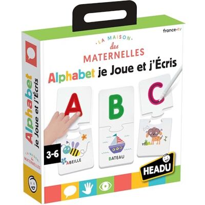 Headu Alfabetet Jag spelar och skriver med den ihåliga bokstavsmetoden! Pedagogiskt spel 3, 4 5 6 år, spel för att lära sig läsa och skriva, barngåva, flickgåva, pojke gåva Headu Alfabetet Jag spelar och skriver med den ihåliga bokstavsmetoden! Pedagogiskt spel 3, 4 5 6 år, spel för att lära sig läsa och skriva, barngåva, flickgåva, pojke gåva