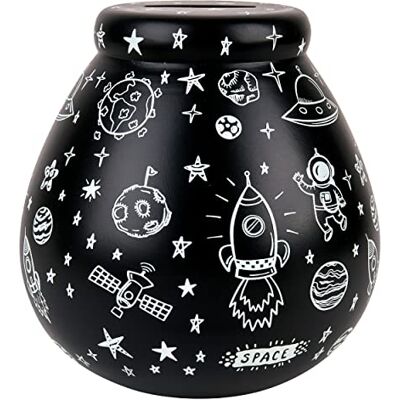 Pot Of Dreams pengaskruka, keramik, svart, vit, en storlek Pot Of Dreams pengaskruka, keramik, svart, vit, en storlek