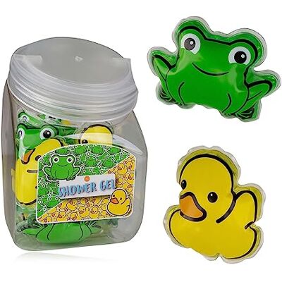 accentra – mini duschgel ”Happy Animals” – stor förpackning perfekt som present till barnfödelsedagskalas, lotterier eller adventskalenderfyllning – godisburk med 24 x 50 ml, 2 motiv/dofter accentra – mini duschgel ”Happy Animals” – stor förpackning perfekt som present till barnfödelsedagskalas, lotterier eller adventskalenderfyllning – godisburk med 24 x 50 ml, 2 motiv/dofter