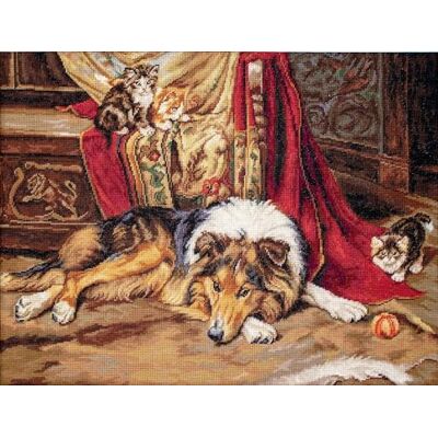 Luca-S B585 Motståndskraftig korsstygsset, bomull, flerfärgad, 45 x 34 cm Luca-S B585 Motståndskraftig korsstygsset, bomull, flerfärgad, 45 x 34 cm
