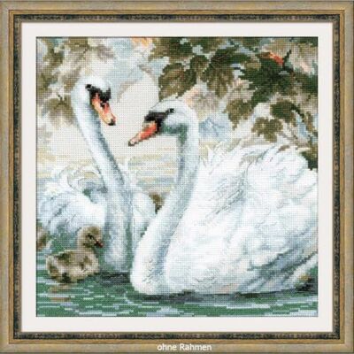 Riolis Svanar korsstygnsset, bomull, flerfärgad, 25 x 25 x 0,1 cm Riolis Svanar korsstygnsset, bomull, flerfärgad, 25 x 25 x 0,1 cm