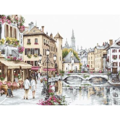 Luca-S Annecy Stad broderikit - 45x24 cm Luca-S Annecy Stad broderikit - 45x24 cm