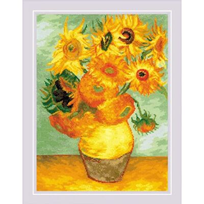 Riolis korsstygn set solrosor enligt V.Van Gogh-räkningsmönster Riolis korsstygn set solrosor enligt V.Van Gogh-räkningsmönster