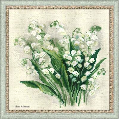 Riolis broderiset, motiv liljekonvalj, korsstygn, Lilly Of The Valley (14 ant), c1, gul Riolis broderiset, motiv liljekonvalj, korsstygn, Lilly Of The Valley (14 ant), c1, gul