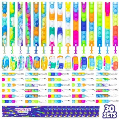 BONNYCO Pop It Armband och Nyckelringar 30-Pack Barn. Små Presenter till Kalas, Fidgetleksaker. Pinatagåvor, Färdiga Gåvor till Barn, Klassrumspriser och Födelsedagar BONNYCO Pop It Armband och Nyckelringar 30-Pack Barn. Små Presenter till Kalas, Fidgetleksaker. Pinatagåvor, Färdiga Gåvor till Barn, Klassrumspriser och Födelsedagar