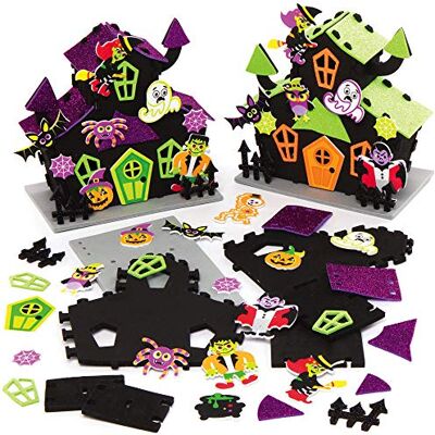 Baker Ross AX257 Halloween hemsökt hus hantverkskit – paket med 2, för halloweendekorationer, konst och hantverk, gåvor och festeaktiviteter Baker Ross AX257 Halloween hemsökt hus hantverkskit – paket med 2, för halloweendekorationer, konst och hantverk, gåvor och festeaktiviteter
