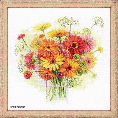 Riolis broderiset, motiv Gerbera Water Colour Riolis broderiset, motiv Gerbera Water Colour