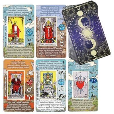 TAROTIKA Tarotkort, inlärning, tarotkort för nybörjare, ingen handbok krävs, enkel och snabb tarotdäck med tyska betydelser på dig TAROTIKA Tarotkort, inlärning, tarotkort för nybörjare, ingen handbok krävs, enkel och snabb tarotdäck med tyska betydelser på dig