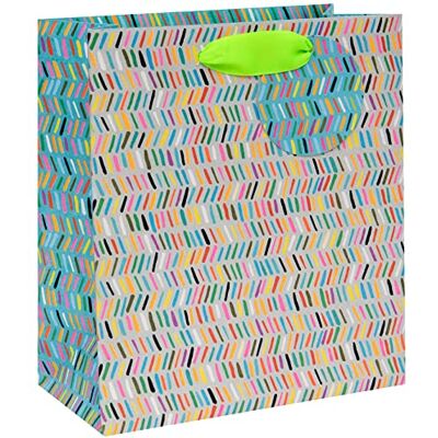 Glick Lyxig presentväska, grattis på födelsedagen blått mönster medium, blågrön, firande, för födelsedagar/bröllop/möhippor/babyshowers/husuppvärmning/tack, flerfärgad, väska – medium Glick Lyxig presentväska, grattis på födelsedagen blått mönster medium, blågrön, firande, för födelsedagar/bröllop/möhippor/babyshowers/husuppvärmning/tack, flerfärgad, väska – medium