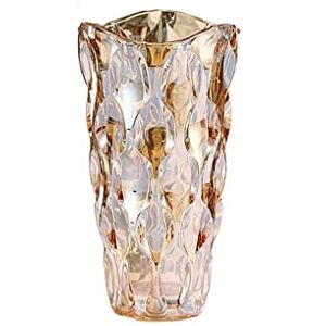 HJHIKJK blomkruka Glass Vase Hydroponics For Home Wedding Decoration And Tabletop Center Flower Pot (Color : Amber 24.5cm)