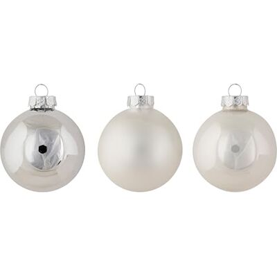 Cosy & Trendy Cosy Home parti med 24 julgranskulor, matt glänsande silver, D6 cm Cosy & Trendy Cosy Home parti med 24 julgranskulor, matt glänsande silver, D6 cm