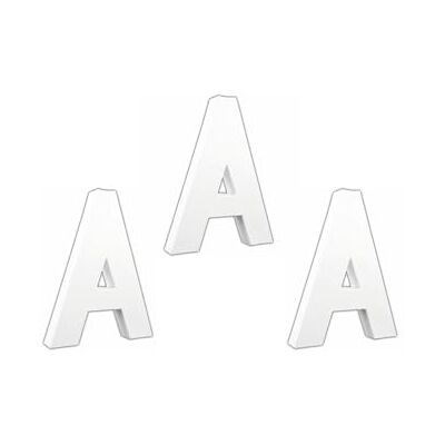 décopatch AC700Cpack Un Lot de 3 supports en papier blanc mâché 3x16x20,5 cm, Lettre A décopatch AC700Cpack Un Lot de 3 supports en papier blanc mâché 3x16x20,5 cm, Lettre A