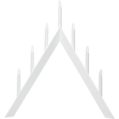 EGLO ljusstake Arrow, ljushållare för julpyramid, dekorationslampa jul, trä plast i vitt, varmvit EGLO ljusstake Arrow, ljushållare för julpyramid, dekorationslampa jul, trä plast i vitt, varmvit