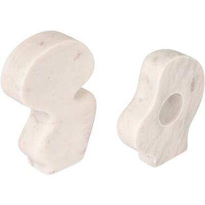 Bloomingville dekorativ abstrakt marmor, set med 2 stilar, vit skulptur Bloomingville dekorativ abstrakt marmor, set med 2 stilar, vit skulptur