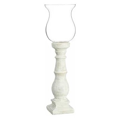 BigBuy Home Ljushållare 20,5 x 20,5 x 71 cm Glas Cement Vit BigBuy Home Ljushållare 20,5 x 20,5 x 71 cm Glas Cement Vit