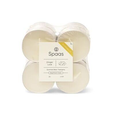 Spaas 8 X 8 Maxi-Värmeljus Med Citronella, ± 10 Timmar – Smutsig Vit – Ingefärskärlek Spaas 8 X 8 Maxi-Värmeljus Med Citronella, ± 10 Timmar – Smutsig Vit – Ingefärskärlek