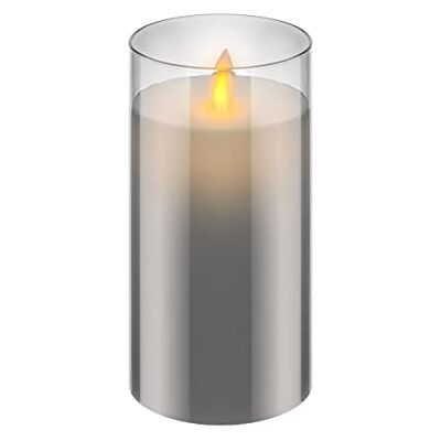 goobay 60372 LED äkta vaxljus i glas/15 cm högt, flamlösa ljus med rörlig låga, batteridrivna ljus/LED-bordsdekoration, LED-ljus med timer goobay 60372 LED äkta vaxljus i glas/15 cm högt, flamlösa ljus med rörlig låga, batteridrivna ljus/LED-bordsdekoration, LED-ljus med timer