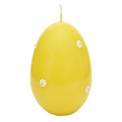 Cereria Di Giorgio Påskägg hantverk ljus h. 16 cm med dekorativa tusenskönor gul livslängd upp till 100 timmar Cereria Di Giorgio Påskägg hantverk ljus h. 16 cm med dekorativa tusenskönor gul livslängd upp till 100 timmar
