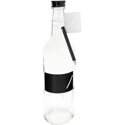 Einkochwelt glasflaska med skruvlock (6 stycken, innehåll 500 ml, med kritfält, juiceflaska, flaska för smoothies, sirap inkl. penna svamp) 79172 Einkochwelt glasflaska med skruvlock (6 stycken, innehåll 500 ml, med kritfält, juiceflaska, flaska för smoothies, sirap inkl. penna svamp) 79172