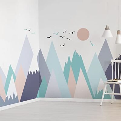 Ambiance Sticker Väggklistermärken för barn dekoration av barnkammaren väggklistermärken för barn skandinavisk väggdekal gigantiska skandinaviska berg Annu H60 x L90 cm Ambiance Sticker Väggklistermärken för barn dekoration av barnkammaren väggklistermärken för barn skandinavisk väggdekal gigantiska skandinaviska berg Annu H60 x L90 cm