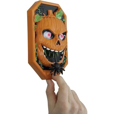 FIESTAS GUIRCA Pumpa dörrklocka med ljus, ljud och rörelse (20 x 11 cm) Halloween-dekoration för skrämmande fester perfekt för skrämmande rekvisita och läskiga scenarier orange FIESTAS GUIRCA Pumpa dörrklocka med ljus, ljud och rörelse (20 x 11 cm) Halloween-dekoration för skrämmande fester perfekt för skrämmande rekvisita och läskiga scenarier orange